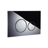 Product Cut out image of the Zero 3 Polished Stainless Steel Dual Flush Plate SAN1015